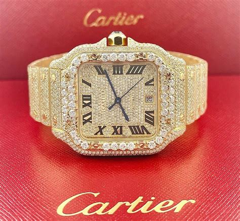 gold cartier watch with diamonds|diamond cartier watch juliette porter.